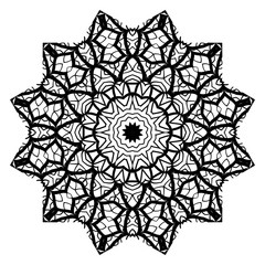 Mandala on a white background. Beautiful oriental, asian motives. Flower vector.