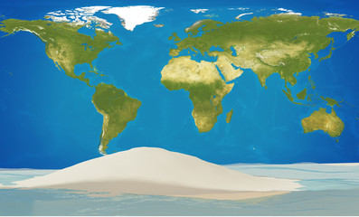 world planet earth with island and ocean 3d-illustration. elements of this image furnished by NASA