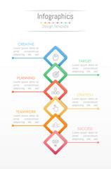 Infographic design elements for your business data with 6 options, parts, steps, timelines or processes. Vector Illustration.