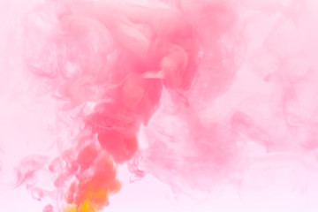 Fototapeta premium Pink smoke abstract on white background, swirling pink and white smoke background.
