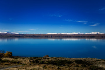 Fototapeta premium Autumn in Lake Pukaki , south Island, New Zealand landscape