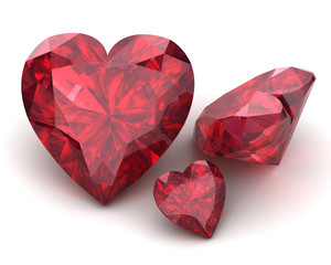 Fototapeta premium Beautiful gems on a white background , 3D illustration.