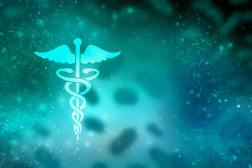 2d illustration caduceus medical symbol
