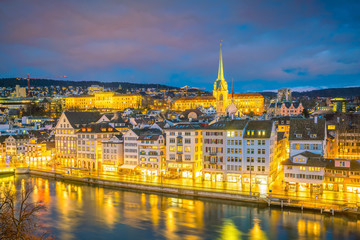 Fototapeta premium Cityscape of downtown Zurich in Switzerland