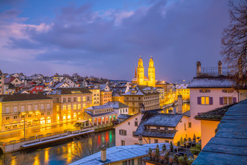 Cityscape of downtown Zurich in Switzerland