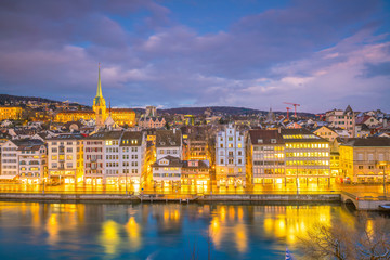 Fototapeta premium Cityscape of downtown Zurich in Switzerland