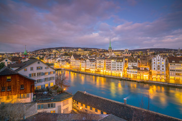 Cityscape of downtown Zurich in Switzerland