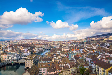 Obraz premium Beautiful view of the historic city center of Zurich