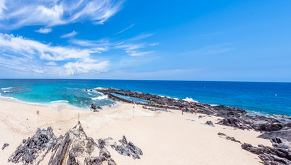 plage de Boucan Canot et sa piscine naturelle d'eau de mer, île de la Réunion 
