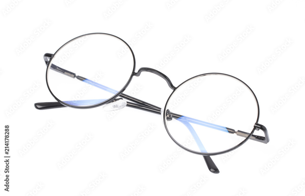 Poster black eye glasses isolated on white background