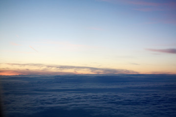 Sunset in the clouds. Sunrise sky	