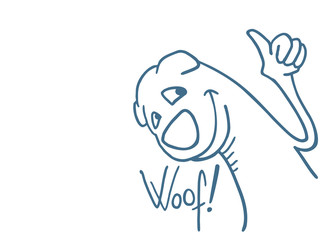 Obraz premium happy dog draw