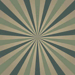 Sunlight retro faded grunge background. dirty grey and green color burst background. Vector illustration.