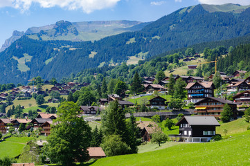 Fototapeta na wymiar Suburbs of Grindelwald in Swiss