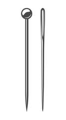 Vintage sewing needle and pin concept