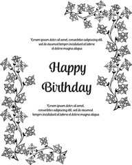 Happy birthday card flower concept vector
