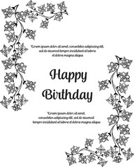 Happy birthday card flower concept vector