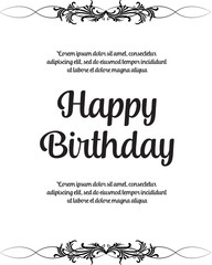 Fototapeta premium Happy birthday flower concept greeting card