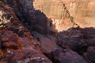Petra's central icon, the Treasury, seen from the canyon known as the Corridor.