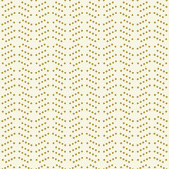 Geometric vector pattern with dotted elements. Geometric modern golden dotted ornament. Seamless abstract background