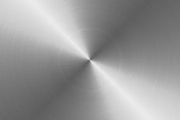 Foto op Plexiglas Brushed circular metal surface. Texture of metal. Abstract steel background © zenobillis