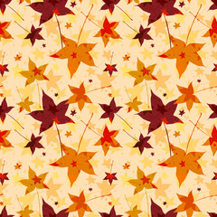 Abstract seamless background of autumn leaves