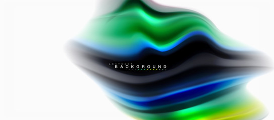 Fluid liquid mixing colors concept on light grey background, curve flow, trendy abstract layout template for business or technology presentation or web brochure cover, wallpaper