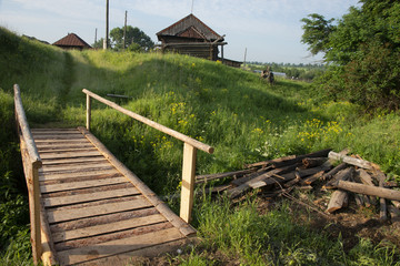 Fototapeta na wymiar Middle Ural, Russia, - RURAL LANDSCAPE in sunny day