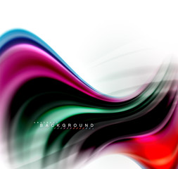 Fluid liquid mixing colors concept on light grey background, wave and swirl curve flow line, trendy abstract layout template for business presentation, app wallpaper banner, poster or wallpaper