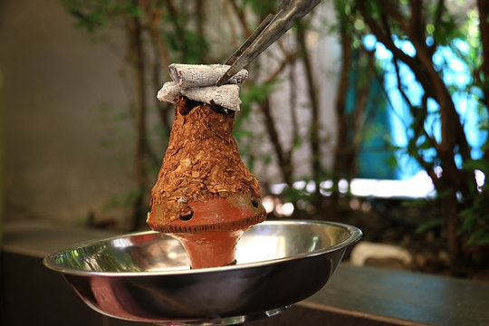 Coal on Ajami Shisha Leaves