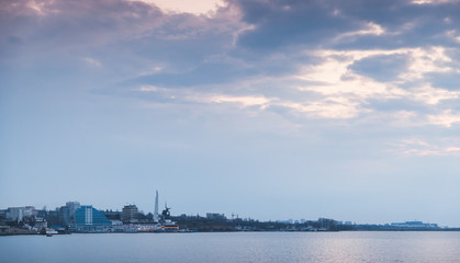 Fototapeta na wymiar Coastal panoramic view of Sevastopol bay