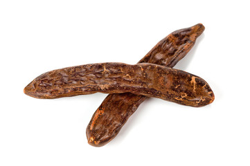 Fruits and caraway seeds taken close-up on a white background