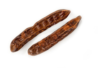 Fruits and caraway seeds taken close-up on a white background