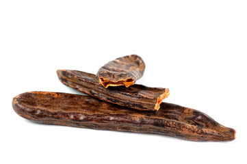 Fruits and caraway seeds taken close-up on a white background