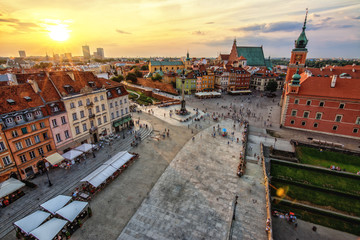 Warsaw in The Evening Time with a beautiful Sunset