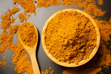 turmeric on wood table