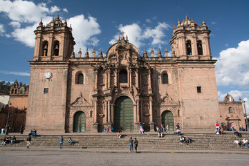Fototapeta na wymiar Peru Travel Cuzco Plaza and Church