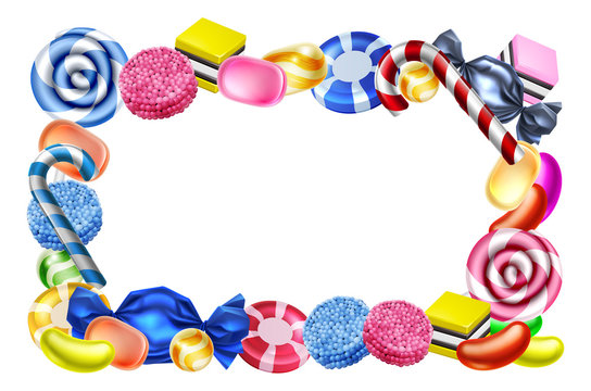 Candy Sweets Frame Background Sign