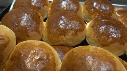 Small buns. Breakfast in the restaurant or cafe.