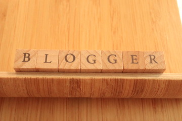 Wooden Block Text of Blogger