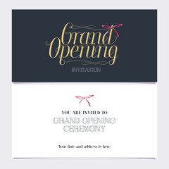 Grand opening vector illustration, invitation card