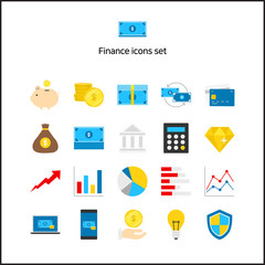 Finance icons set.