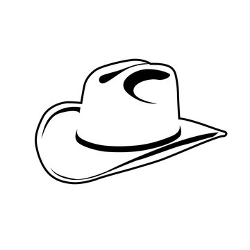 Simple outline of cowboy hat - symbol of wild west
