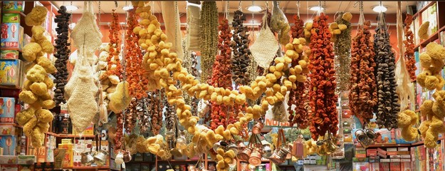 Egyptian Spice Bazaar shops and counters in Istanbul