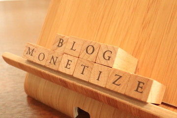 Wooden Block Text of Blog Monetize