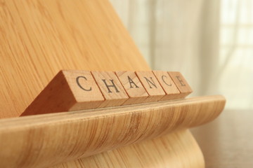 Wooden Block Text of Chance