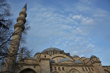 The dome and the minarets of Suleymaniye Mosque
