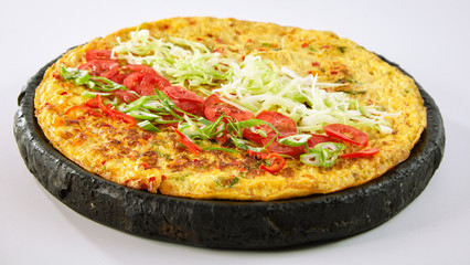 African rolex roll omelette with vegetables