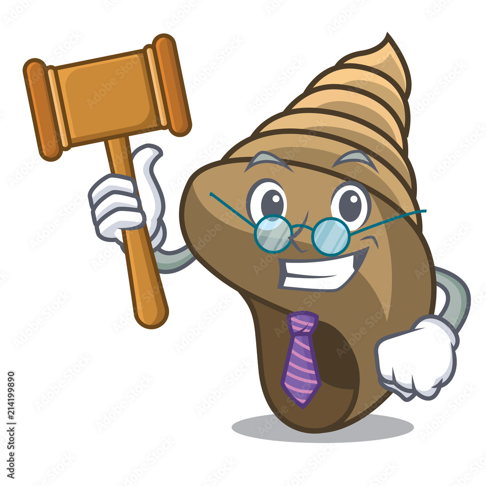 Wall mural Judge spiral shell mascot cartoon