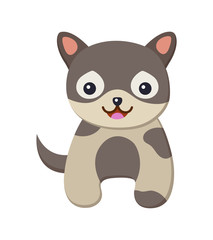 Dog with Awesome Mood Poster Vector Illustration